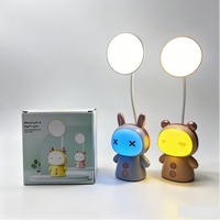 Lampe de bureau LED rechargeable mignonne avec col de cygne flexible, protection oculaire, veilleuse pour chambre d'enfant, étude et photographie
