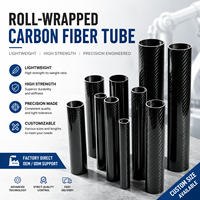 Tube en fibre de carbone haute résistance 17 mm, 16 mm, 18 mm, 20 mm de diamètre extérieur, enroulé en rouleau, fibre de carbone 3K pour support photo et modèles RC