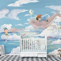 Papier peint mural 3D pour enfants, école, animaux, rouleau de papier peint personnalisable, imperméable, écologique, décoration intérieure