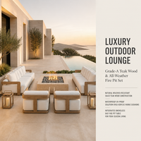 Mobilier d'extérieur en teck Mobilier d'extérieur de luxe pour hôtel Coussin modulaire Ensemble canapé-salon d'extérieur Meubles de patio