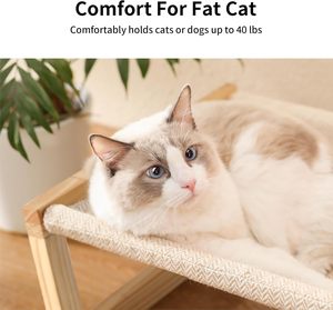<span class=keywords><strong>FUKUMARU</strong></span> 21X16.5 pouces grand extérieur en bois écologique chat hamac respirant chien chat lit gravure surélevée meubles pour animaux de compagnie - Product Image 4