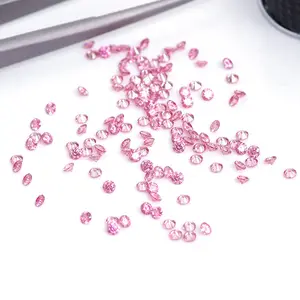 工厂批发实验室合成D VVS超粉色1ct圆形明亮切割松散硅石钻石制造戒指