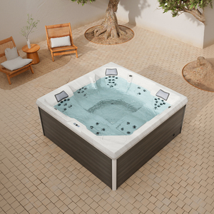 Moderne <span class=keywords><strong>Deluxe</strong></span> Lumière LED Spa Extérieur Bain à Remous 5 Personnes Rectangle Grand pour Villas Hôtels Gymnases Massage Luxueux pour - Product Image 5