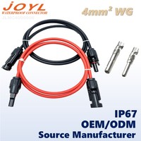 JOYL Hohlstift-Solarstecker 30A Männlich-Weiblich-Paar 4mm² Verzinntes Kupfer 1000V DC Solarstromsystem für den Außenbereich