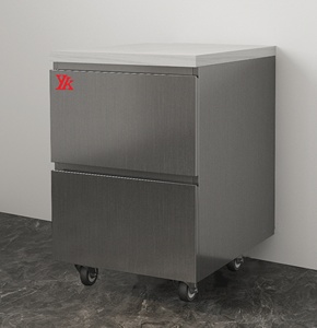 Gabinete Móvil Comercial de Acero Inoxidable con Doble Cajón y Encimera Blanca, Gabinete de Almacenamiento para Cocina - Product Image 2