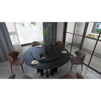Dalles en pierre frittée de luxe pour murs décoratifs haut de gamme et dessus de table ronds
