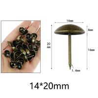 Clous de rembourrage vintage 14*20mm à tête ronde en métal, clous décoratifs bronze antique pour meubles, clous bronze antique pour canapé DIY