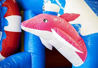 Château Gonflable Toboggan Dauphin Aire de Jeux pour Enfants Intérieur Extérieur Commercial École Maison de Rebond Certifiée CE