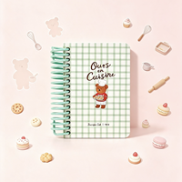 Cuaderno Portátil A7 Little Bear Chef, Encuadernación en Espiral de Hojas Sueltas, Regalo de Diseño Original, Cálido y Adorable, 100 Hojas Coloridas