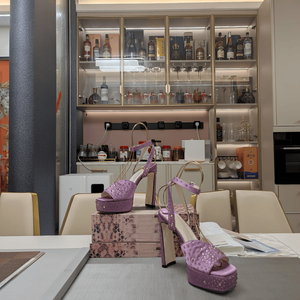 Zapatos de Tacón Alto Jimmy de Alta Calidad, Modernos, con Decoración de Diamantes de Satén, Transpirables y Amigables con la Piel, Nuevo Estilo Más Vendido - Product Image 5