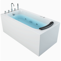 Baignoire carrée en acrylique avec jets de massage puissants pour un massage de surf