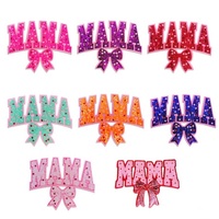 Vente en gros de patchs pour maman brodés fête des mères grande taille patchs pour maman brodés au fer sur chenille patchs pour vêtements à paillettes mixtes MAMA