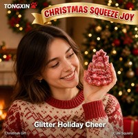 Leuke Kerstboom Squishy Speelgoed Doorschijnende Glitter Squeeze Fidget Grappig Kerstcadeau voor Kinderen Volwassen Stress Relief TONGXIN
