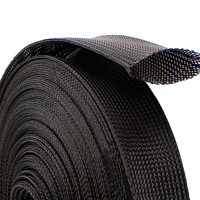 Funda de malla expandible PET, protector de cables trenzado ignífugo para gestión de cables