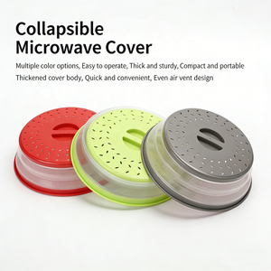 Couvercle pliable anti-éclaboussures pour micro-ondes, couvercle de conservation anti-poussière pour plats de cuisine avec évent vapeur pour réchauffer et conserver la fraîcheur - Product Image 6