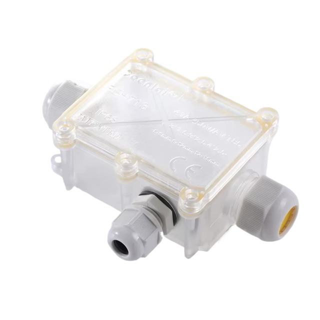 IP68 3-Way 1-In 2-Out Waterproof Junction Box Transparent Breakout Terminal Lighting for Street Electronics Instrument Enclosure