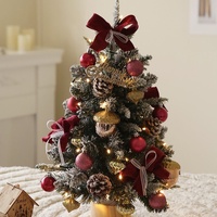 Ensemble d'arbre de Noël de bureau en PVC fait main transfrontalier 45 cm, couronne de Noël, décoration de porte, présentoir de fenêtre, vente en gros disponible