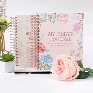 Ensemble de planificateurs de cahiers 2025 personnalisés planificateur mensuel hebdomadaire en spirale avec fleurs agenda d'objectif journal personnalisé agenda quotidien de cahiers de notes - Product Image 3