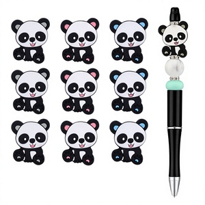 <b>Silicone</b> <b>Beads</b> Panda Large Hole Flat DIY Beading Jewelry Accessories Personalized Trendy Jewelry - Product Image 1