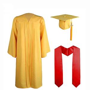 Ensemble de bonnet et de <span class=keywords><strong>robe</strong></span> de graduation universitaire noir mat personnalisés Toga <span class=keywords><strong>pour</strong></span> la cérémonie de remise des diplômes au lycée et au baccalauréat - Product Image 4