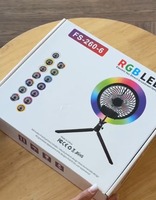 Trépied de diffusion en direct FS-260-6, lumière de beauté couleur RVB, photographie, cordon d'alimentation USB contrôlé, lumière annulaire LED de bureau