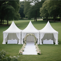 Carpa Pagoda de 2x2, 3x3, 4x4, 5x5, 6x6 m para Jardín, Bodas, Exposiciones, Catering al Aire Libre, Eventos Especiales, Alquiler, Estructura de Aluminio Blanca