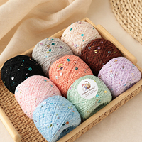 Wholesale 50g Packing 3+6mm Knitted Sequin Fancy Yarn Hand Knitting Sequin Yarn Pure Cotton Hand DIY Blended Crochet Yarn