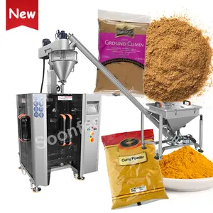 Hoge Snelheid Automatische Verticale Voeding Chilipoeder Kruidenverpakkingsmachine Curry Komijnpoeder Verpakkingsmachine