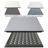 Carreaux en PVC HPL modernes de l'usine Lingding Plancher surélevé en acier antistatique imperméable et ignifuge pour immeubles de bureaux hôpitaux
