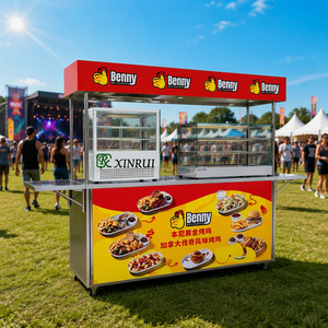 Carrello Pieghevole Personalizzato in Acciaio Inossidabile per Alimenti con Vetrina Riscaldata per Pollo allo Spiedo e Snack da Strada - Ideale per Catering e Vendita - Product Image 2