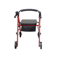 Sortie d'usine Rollator marcheur pliant Patient Portable réglable Shopping médical extérieur en acier déambulateur marcheur avec siège