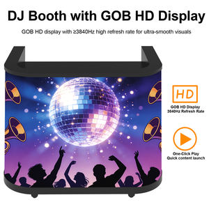 Cabine de DJ incurvée à LED - Cabine de DJ mobile sur pied |   Support de console DJ LED RGB pliable, montage facile pour les DJ mobiles, spectacles en direct, bars - Product Image 3