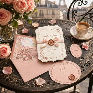 Cartes <span class=keywords><strong>de</strong></span> vœux <span class=keywords><strong>de</strong></span> mariage haut <span class=keywords><strong>de</strong></span> gamme personnalisées avec découpe, motifs totem colorés, avec enveloppes et impression <span class=keywords><strong>de</strong></span> logo personnalisée sur carton - Product Image 4