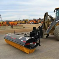 Straßenwischmaschine mit Winkelverstellung, Hydraulisch Einstellbare Winkelbürste, Anbaugerät für Kompaktlader, Ausrüstung für Schnee, Sand, Staub und Bauarbeiten