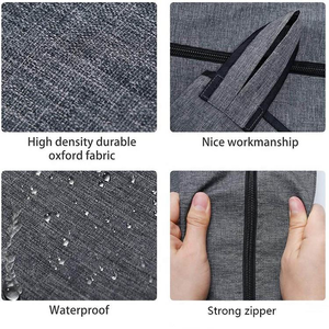 Vente directe d'usine de paniers <span class=keywords><strong>à</strong></span> <span class=keywords><strong>linge</strong></span> suspendus en tissu Oxford de qualité, grands et durables, avec poche avant, porte, gain de place, rangement de vêtements - Product Image 4