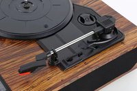 Lecteur de platine Radio Vintage en bois à 3 vitesses avec couvercle anti-poussière