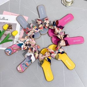 Trendy <b>Plastic</b> Bowknot Design Flowers Style Sandals <b>Ladies</b> Footwear Women <b>Slippers</b> - Product Image 1