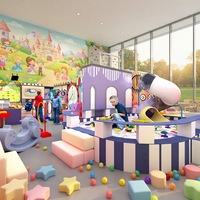 Aoleao Maßgefertigter Retro-Themen-Indoor-Spielplatz mit Bällebad, Rutsche, Klettergerüst und Trampolin für Kinder, Softplay, CE- und TÜV-zertifiziert