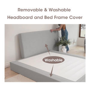 Juego de cama de espuma compresible personalizado de fabricante, marco de cama suave, cabecera de pared con velcro, cubierta extraíble, juego de marco de cama suave - Product Image 3