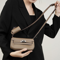 Sac à bandoulière et sacoche en cuir véritable deux-en-un pour femme, sacoche polyvalente, petit sac à main, sac boulette