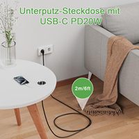 Utilisation hospitalière industrielle meubles dans le bureau œillet d'alimentation prise espace de travail à domicile encastrable multiprise 2m prise USB-C PD20W