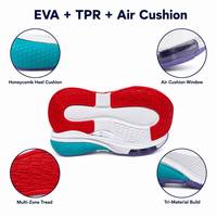 Semelle de chaussure de sport à coussin d'air, talon en nid d'abeille, fenêtre translucide, semelle extérieure multi-zones, modèle OEM personnalisé 5+3, tendance jeunesse 2373