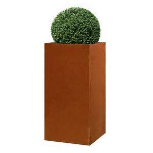 Jardinera Cúbica Moderna de Acero Corten para Interiores/Exteriores, Estilo Americano, Capacidad Personalizable - Product Image 1
