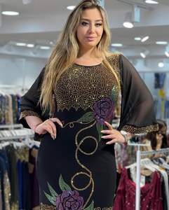 Abito da festa per donna africana diamanti brillanti forati stile etnico signore turche che indossano Maxi abiti abito da sera di lusso - Product Image 4