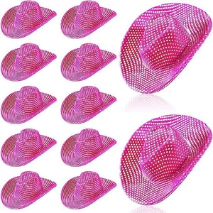 Hstyle Mini Neon Space Cowgirl Hat Cute Disco Cowboy Doll Hat Holográfico Cowboy Dollhouse Decoración para Cowgirl Party HS1674 - Product Image 4