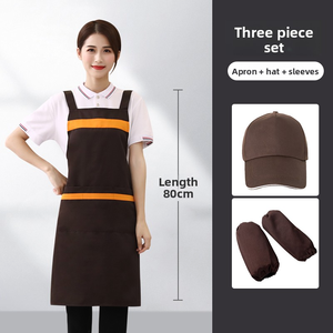 Conjunto de Tres Piezas de Gorro, Delantal y Protector de Mangas Personalizados para Cocina, Chef, Camarero, Camarera, Bartenders, Restaurante, Bar, Uniforme de Trabajo - Product Image 3