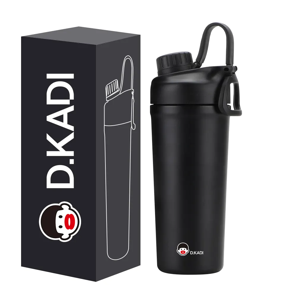 Vente chaude 590ML/820ML Shaker Personnalisé Double Paroi En Acier Inoxydable Isolé Sous Vide Shaker Sport Bouteille D'eau