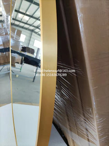 <span class=keywords><strong>Miroir</strong></span> rond en aluminium <span class=keywords><strong>doré</strong></span>, <span class=keywords><strong>miroir</strong></span> décoratif de 100 cm de diamètre, cadre métallique pour la maison, 20 pièces - Product Image 3