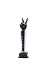 Échantillon gratuit Personnalisé K9 Cristal Golf Diamant Microphone Acrylique Trophée Prix Laser Lune Sport Danse Livre Trophée