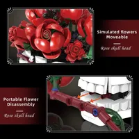 Kaiyu K96282 2026 Nuevo Modelo de Ensamblaje de Flor Roja MOC, Juguetes de Adorno para Entusiastas, Regalos Decorativos, 1065 Piezas, Juego de Bloques de Construcción